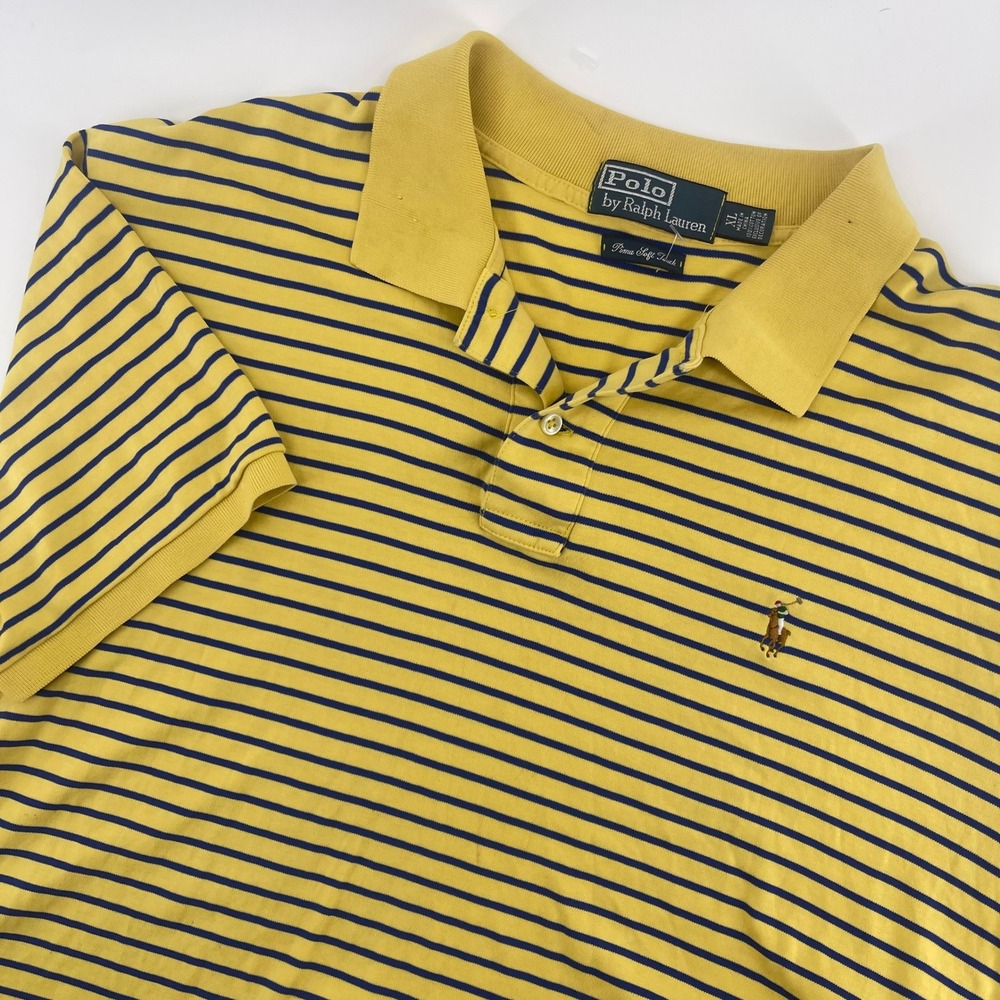 Polo Ralph‎ Lauren Pima Soft Touch Striped Polo Shirt Mens XL